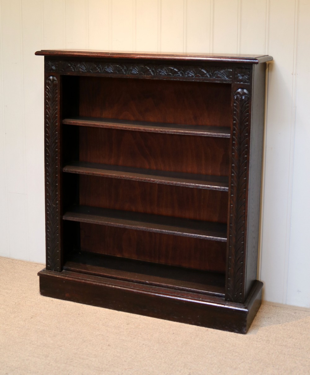 Victorian Dark Oak Open Bookcase View IV