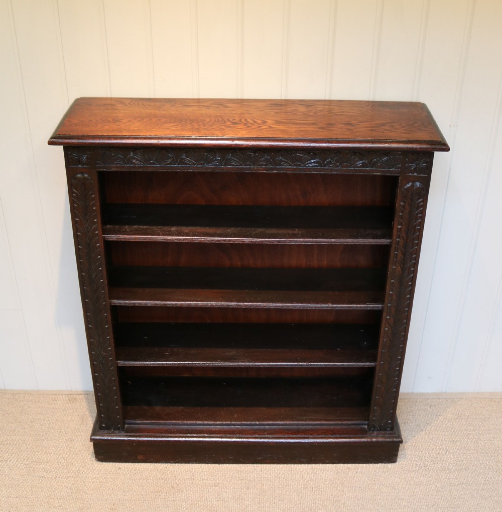 Victorian Dark Oak Open Bookcase View VI