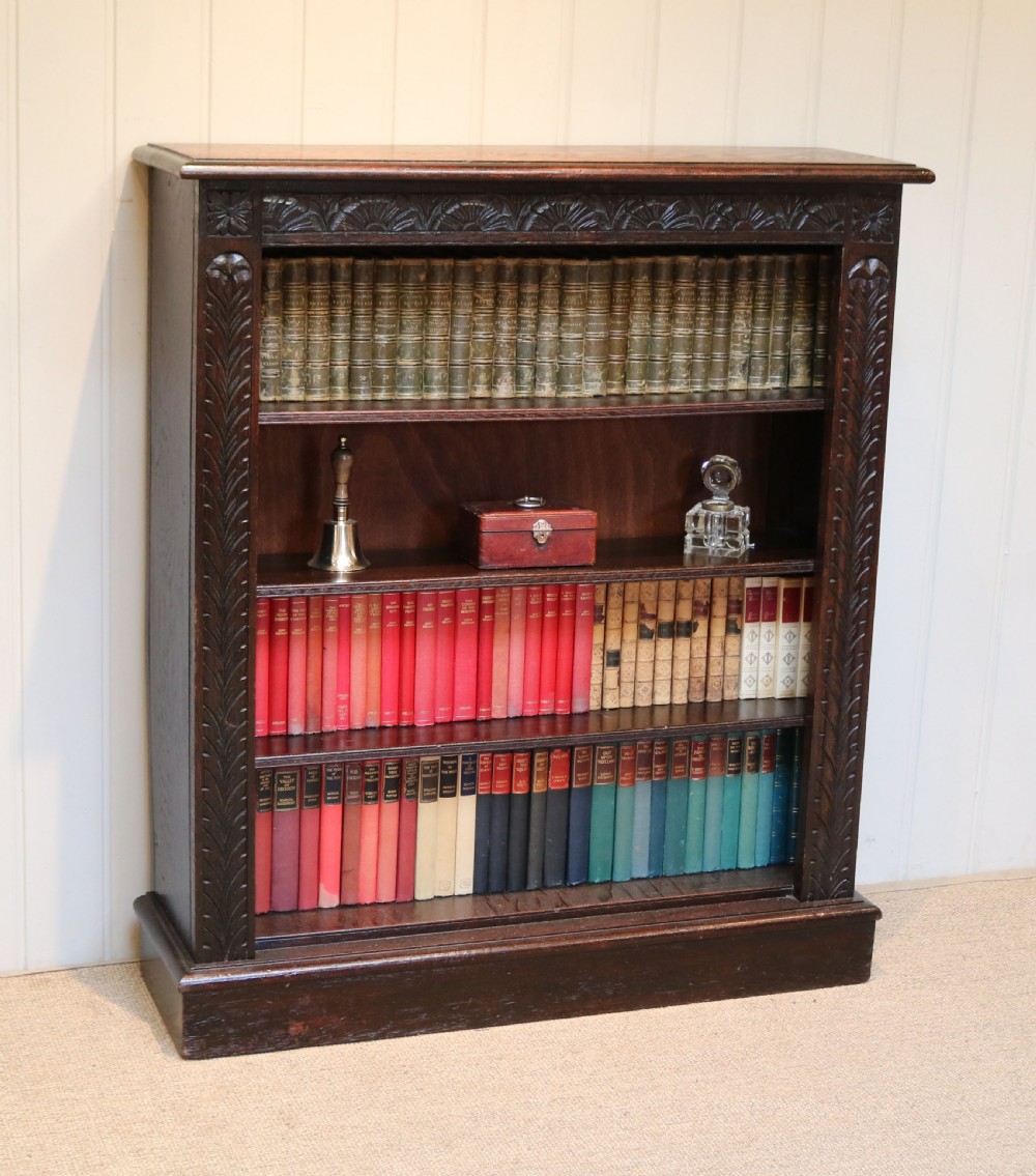 Victorian Dark Oak Open Bookcase View VII