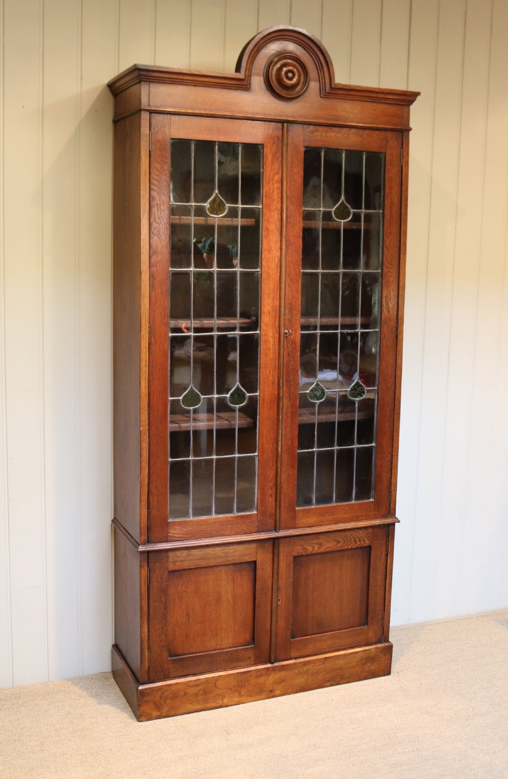 Tall Oak Cabinet Bookcase View IV