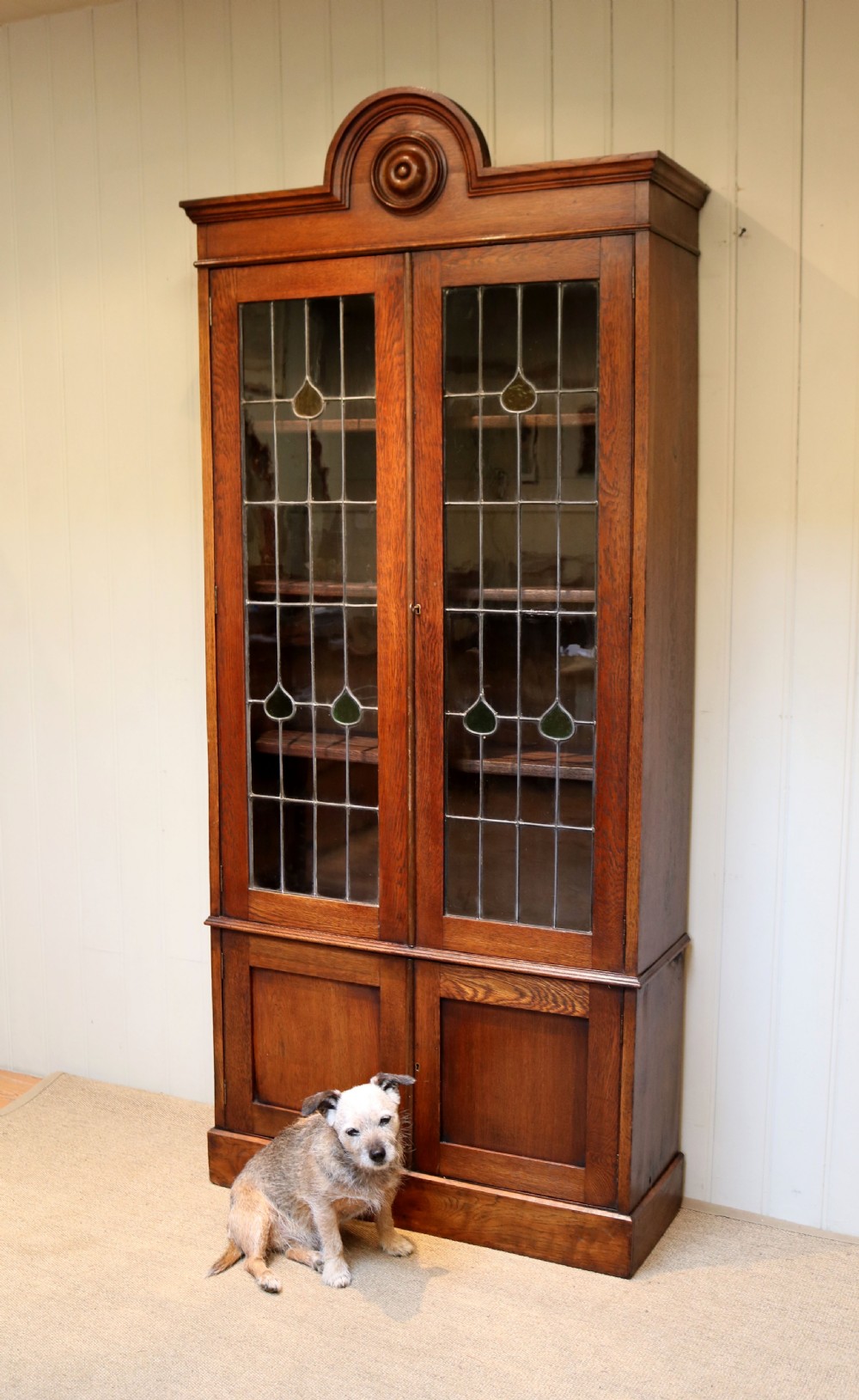 Tall Oak Cabinet Bookcase View VII