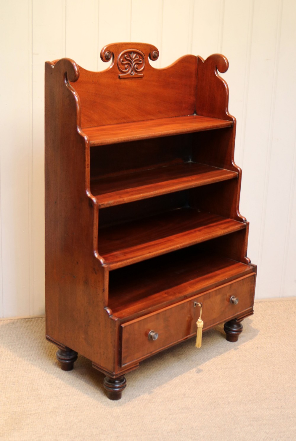 William IV Mahogany Waterfall Bookcase View III
