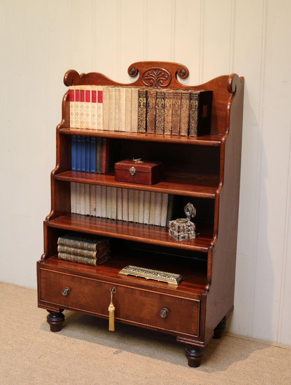 William IV Mahogany Waterfall Bookcase View IV