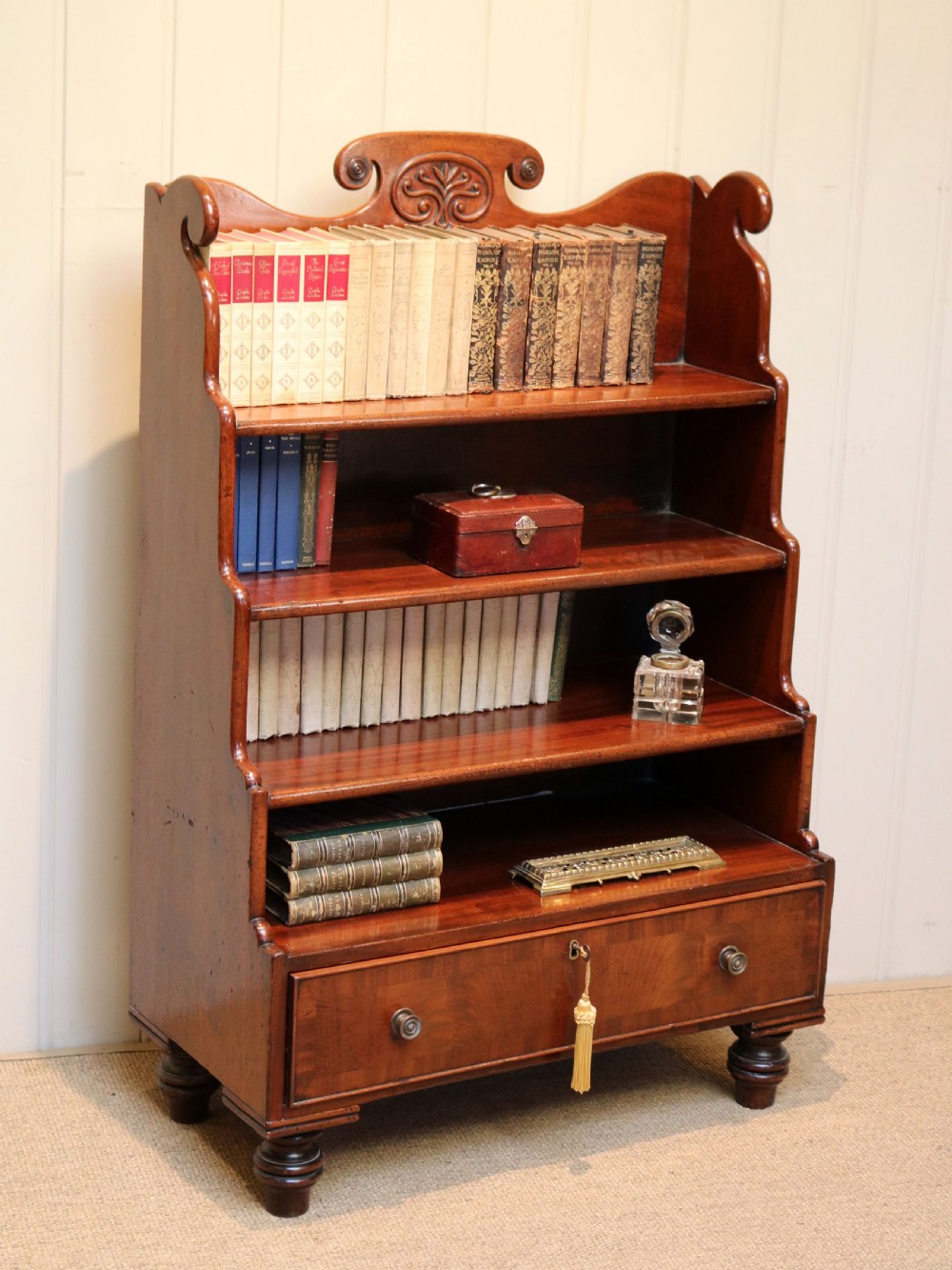 William IV Mahogany Waterfall Bookcase View VI