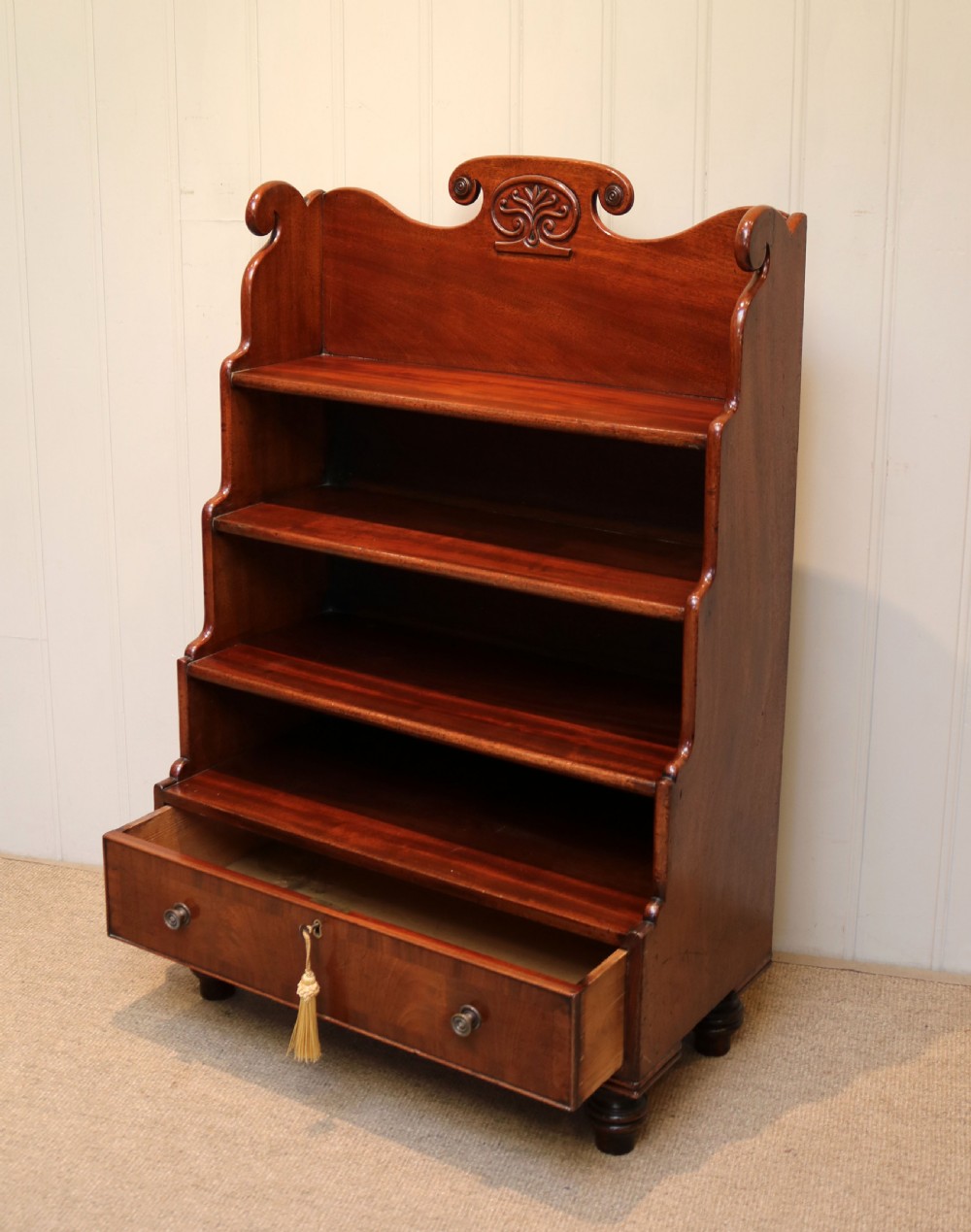 William IV Mahogany Waterfall Bookcase View VII