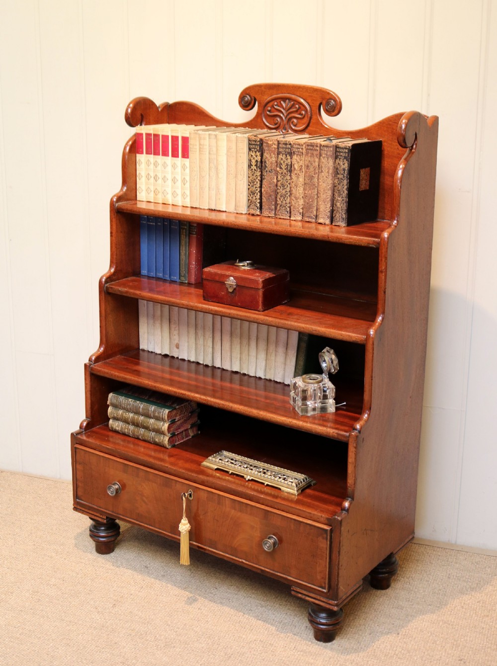William IV Mahogany Waterfall Bookcase View VIII