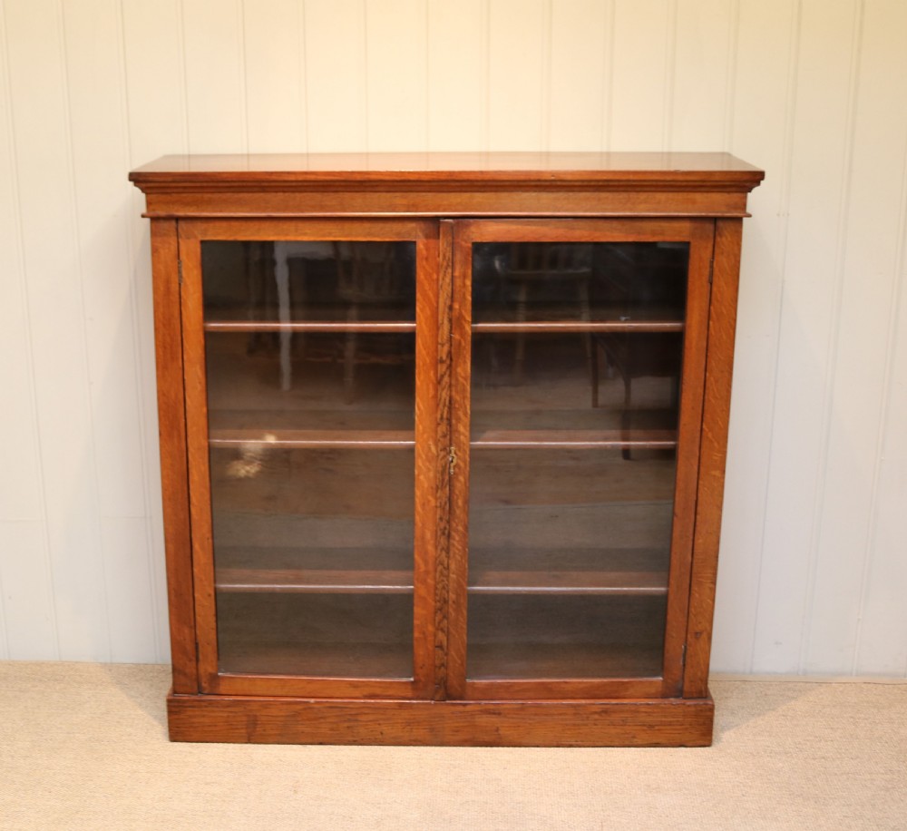 Oak Glazed Bookcase View IV