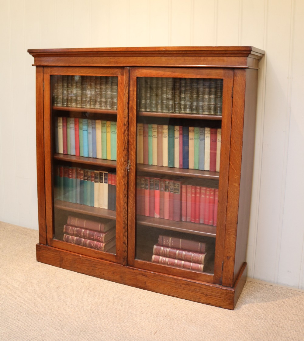 Oak Glazed Bookcase View V