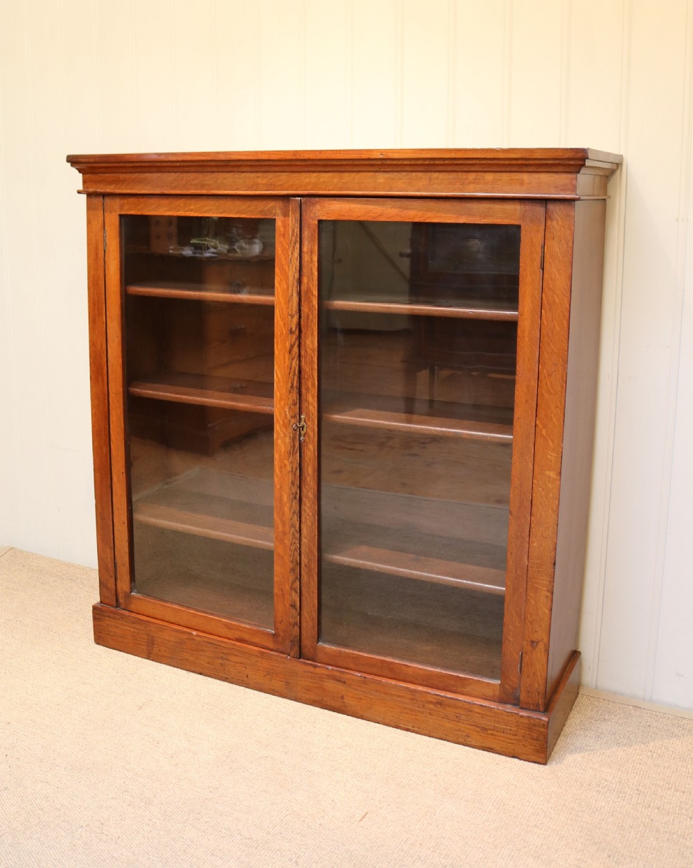 Oak Glazed Bookcase View VI