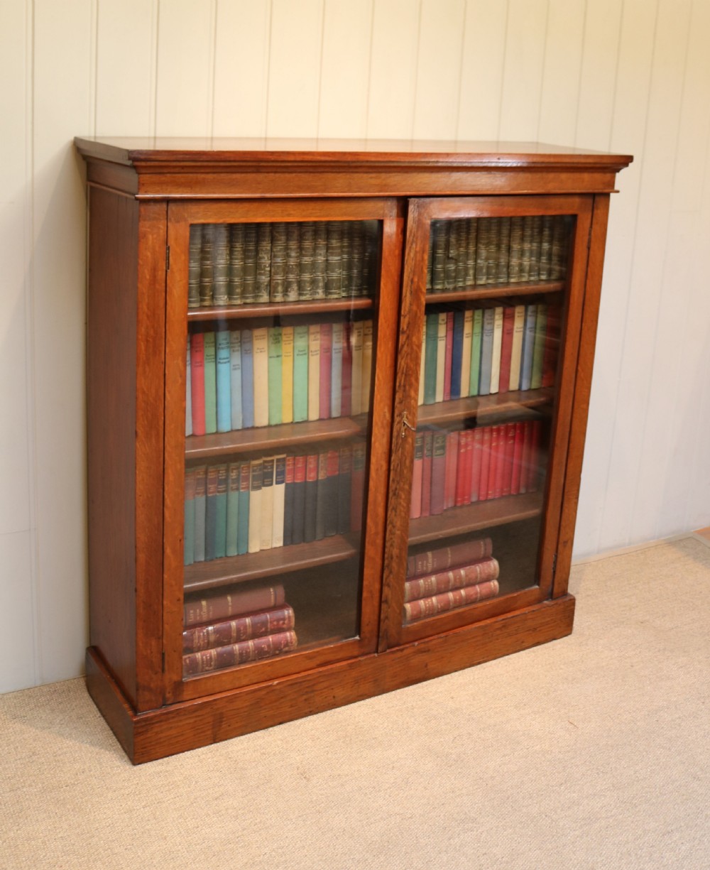 Oak Glazed Bookcase View VII