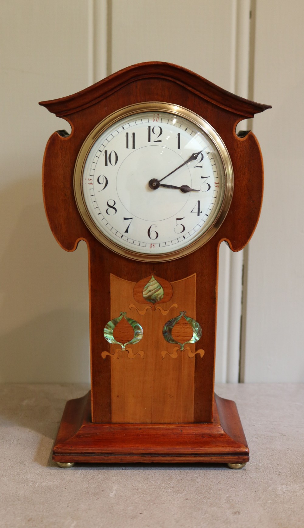 Art Nouveau Mahogany Mantel Clock