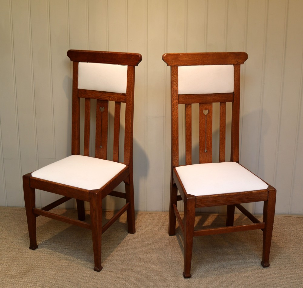 Set Of Six Oak Arts And Crafts Dining Chairs View VIII