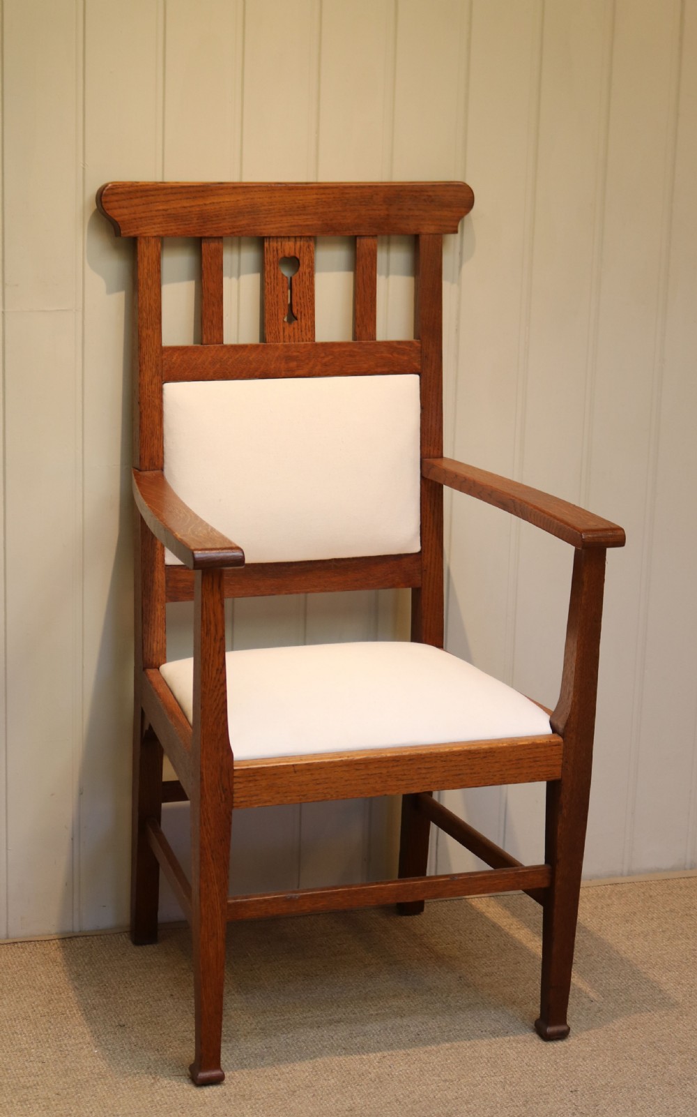 Set Of Six Oak Arts And Crafts Dining Chairs View IX