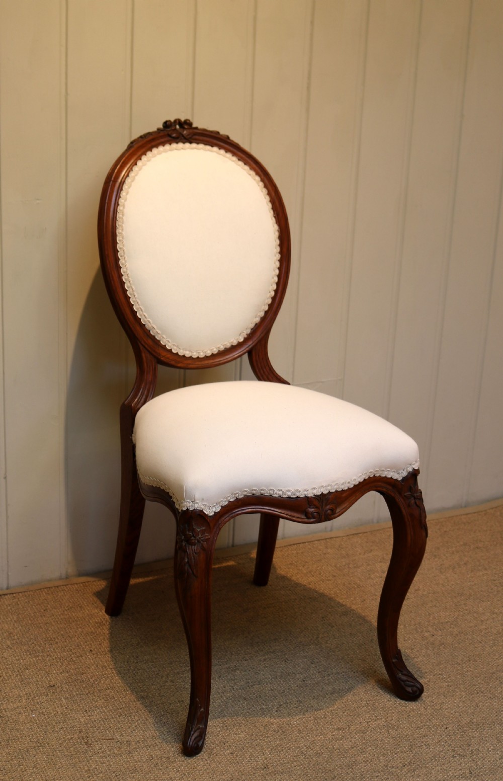 Walnut Framed Bedroom Chair