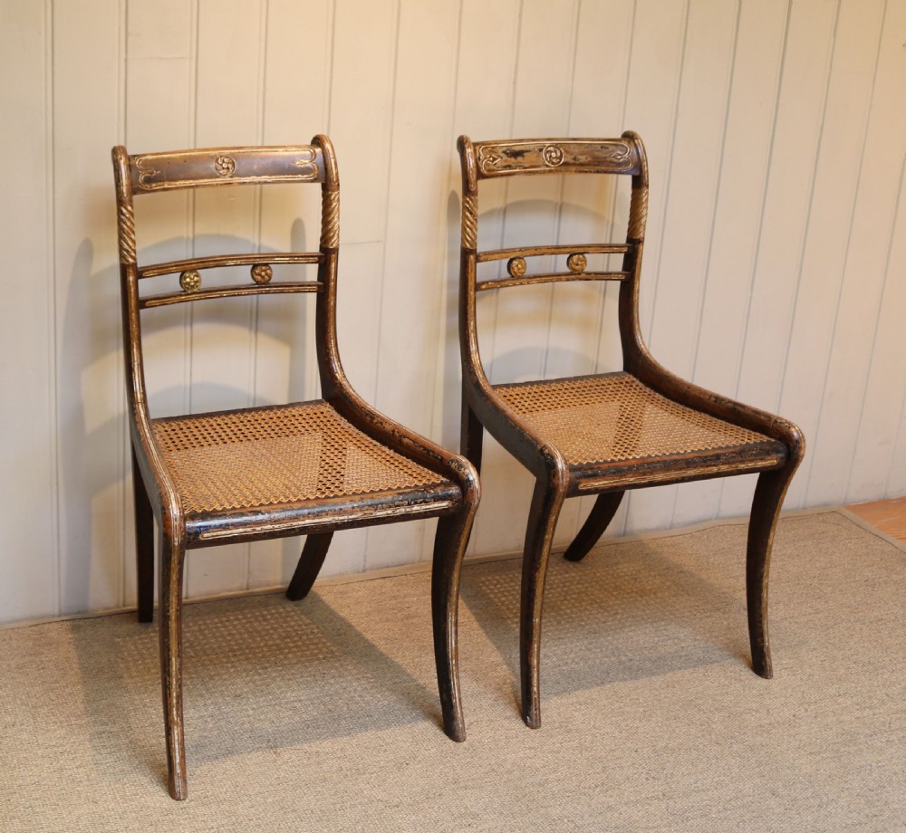 Set Of Six Regency Cane Seat Chairs View II