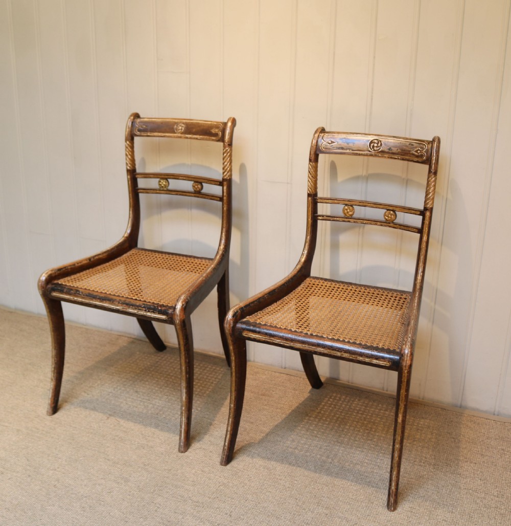 Set Of Six Regency Cane Seat Chairs View IV