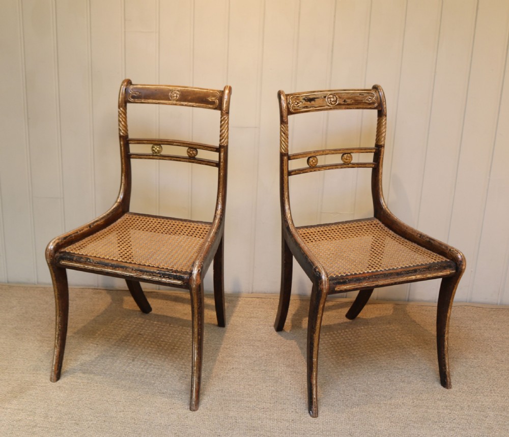 Set Of Six Regency Cane Seat Chairs View VI