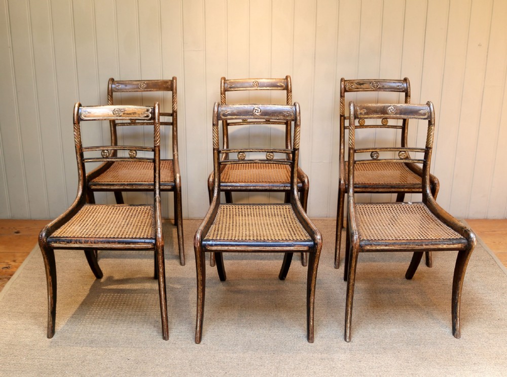 Set Of Six Regency Cane Seat Chairs View VII
