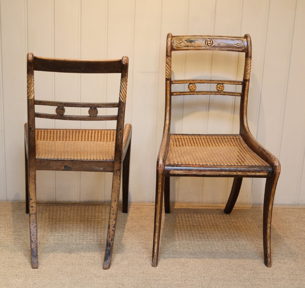 Set Of Six Regency Cane Seat Chairs View VIII