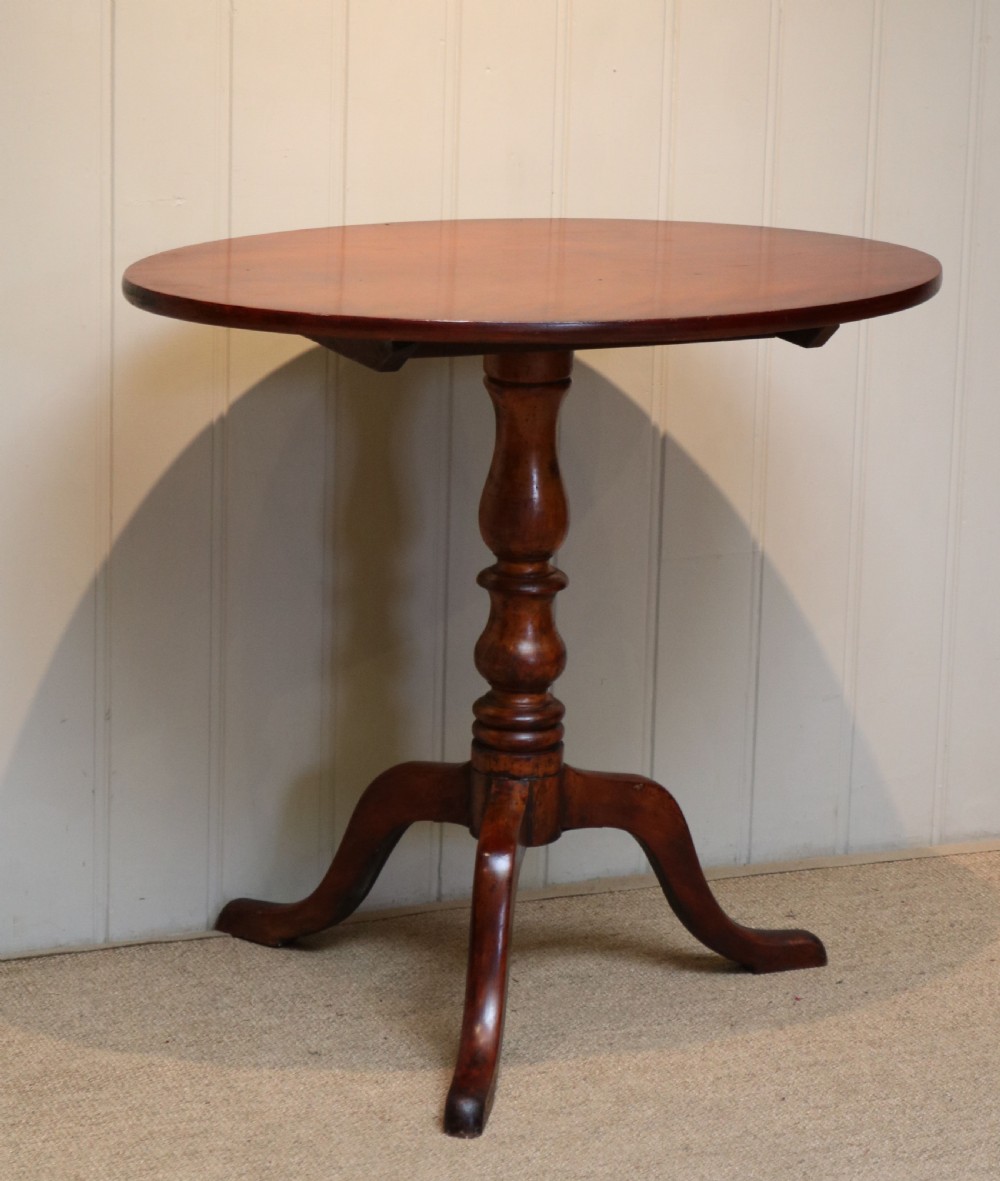 Early 19th Century Rustic Fruit Wood Tilt Top Occasional Table View III