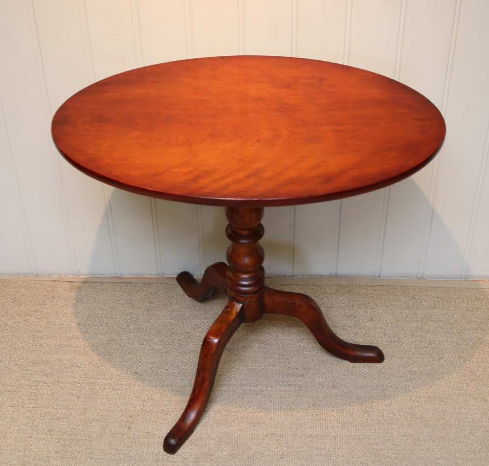 Early 19th Century Rustic Fruit Wood Tilt Top Occasional Table View IV