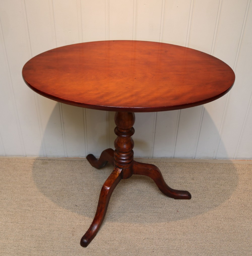 Early 19th Century Rustic Fruit Wood Tilt Top Occasional Table View VII