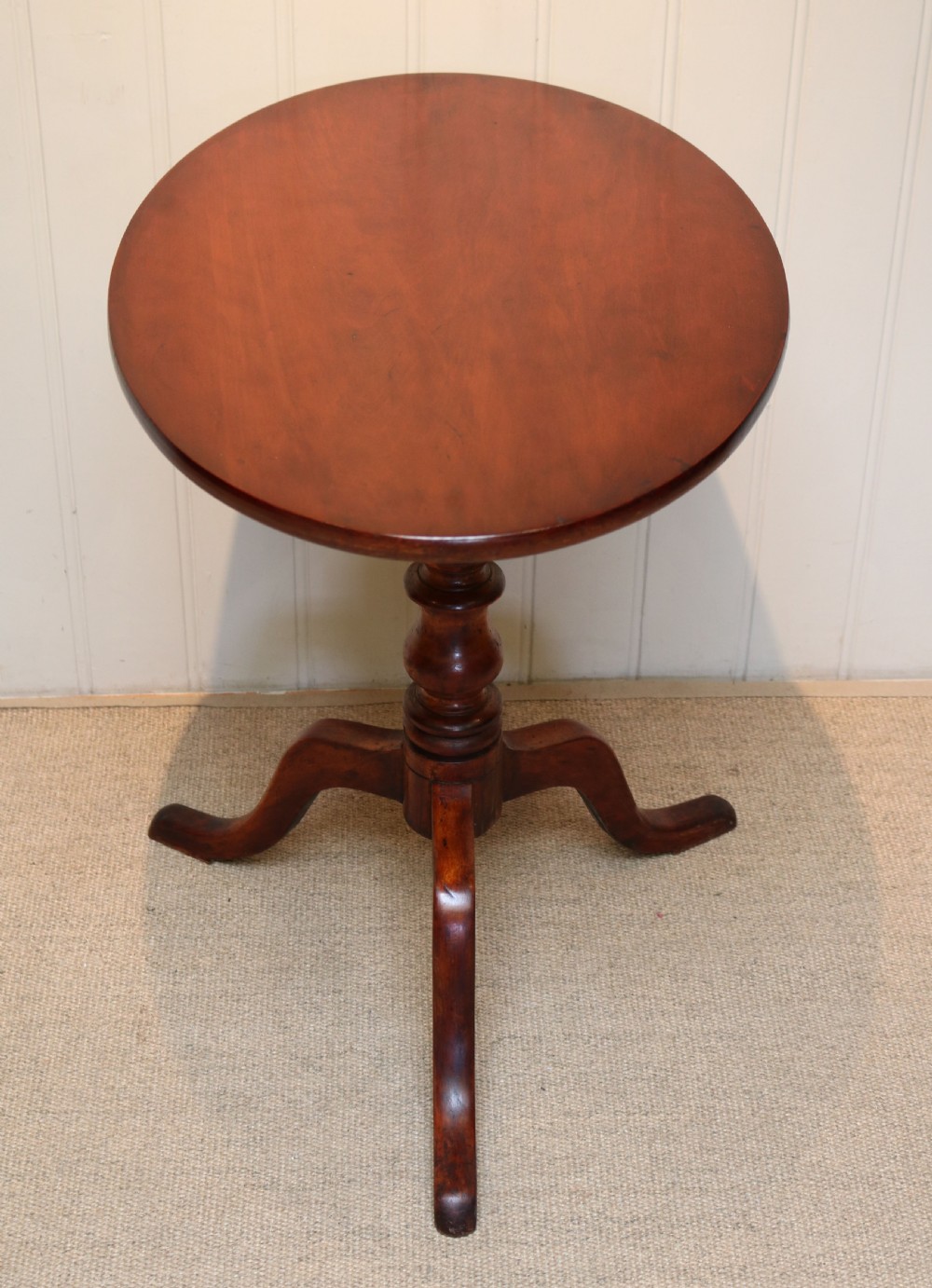 Early 19th Century Rustic Fruit Wood Tilt Top Occasional Table View IX