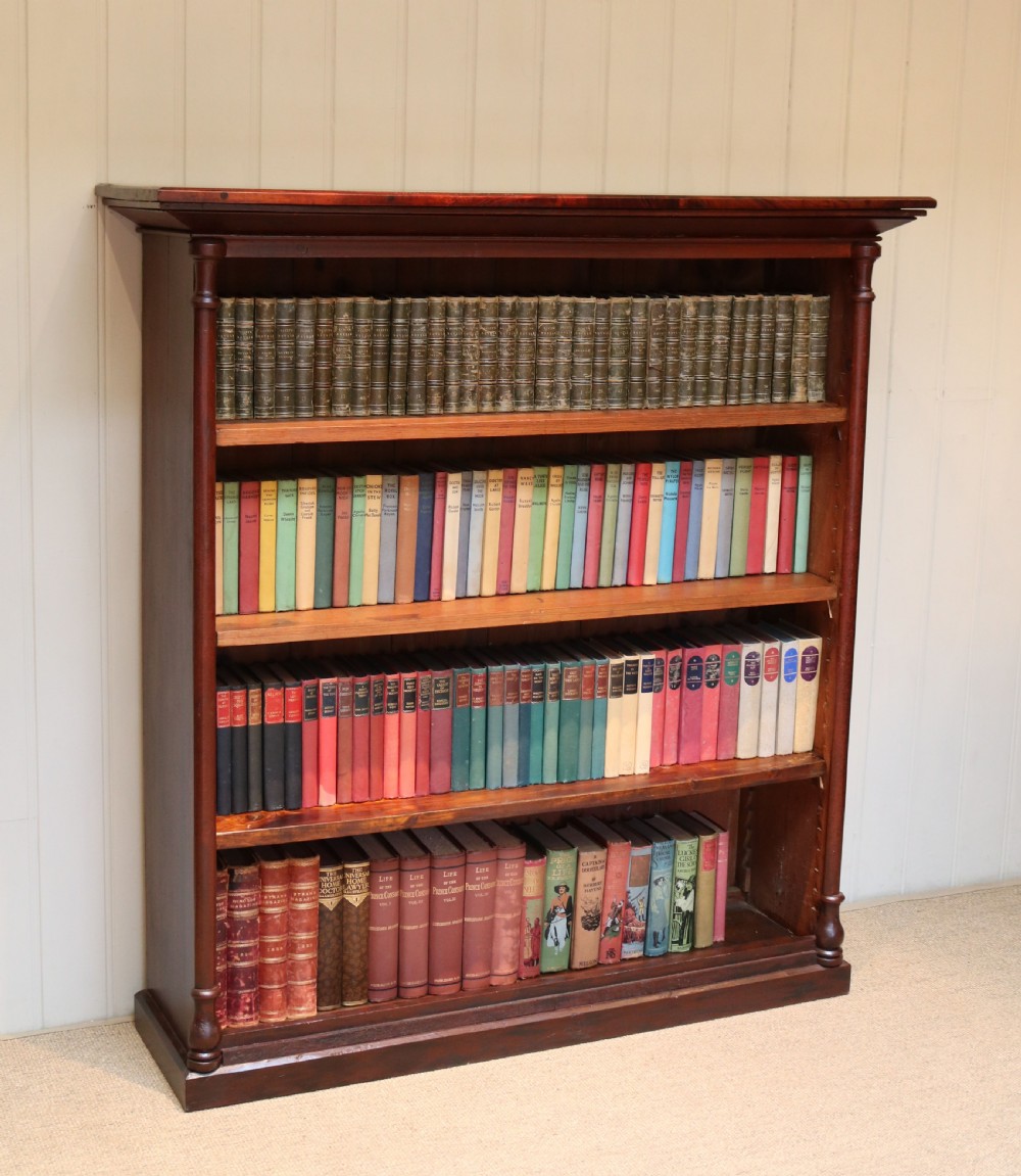 Rustic Mahogany And Pine Open Bookcase View III
