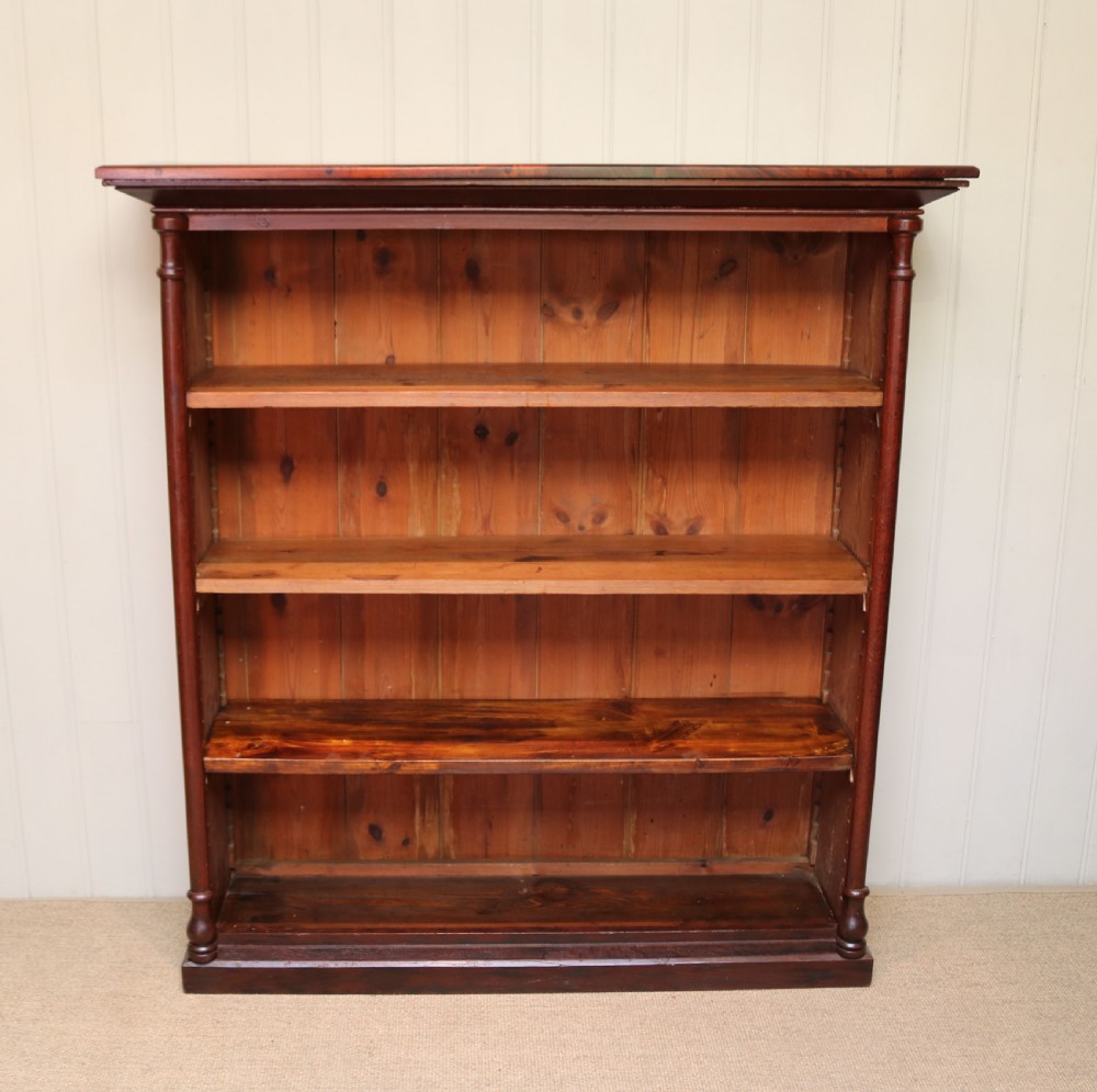 Rustic Mahogany And Pine Open Bookcase View IV