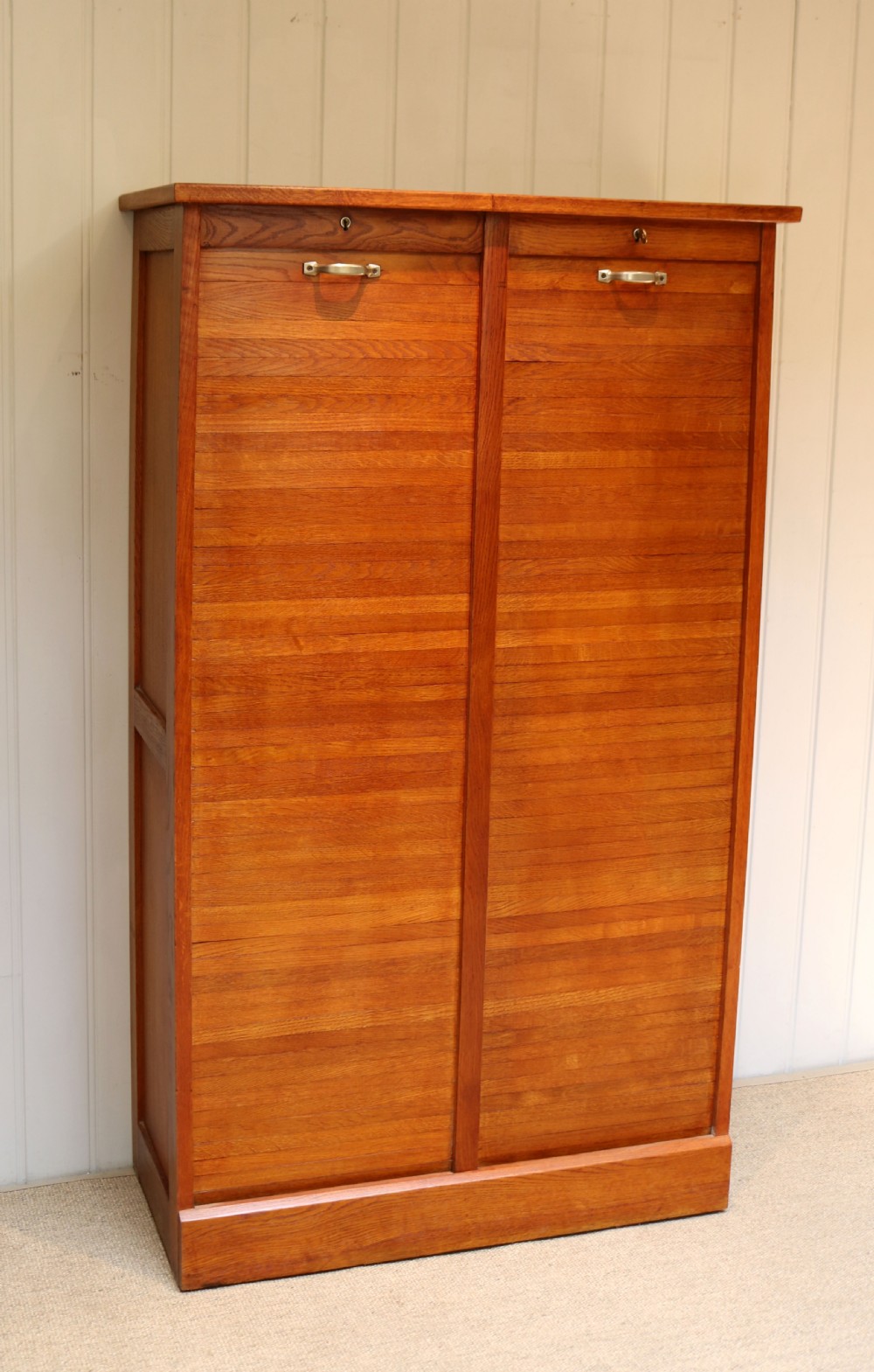 French Oak Double Tambour Front Filing Cabinet View IV