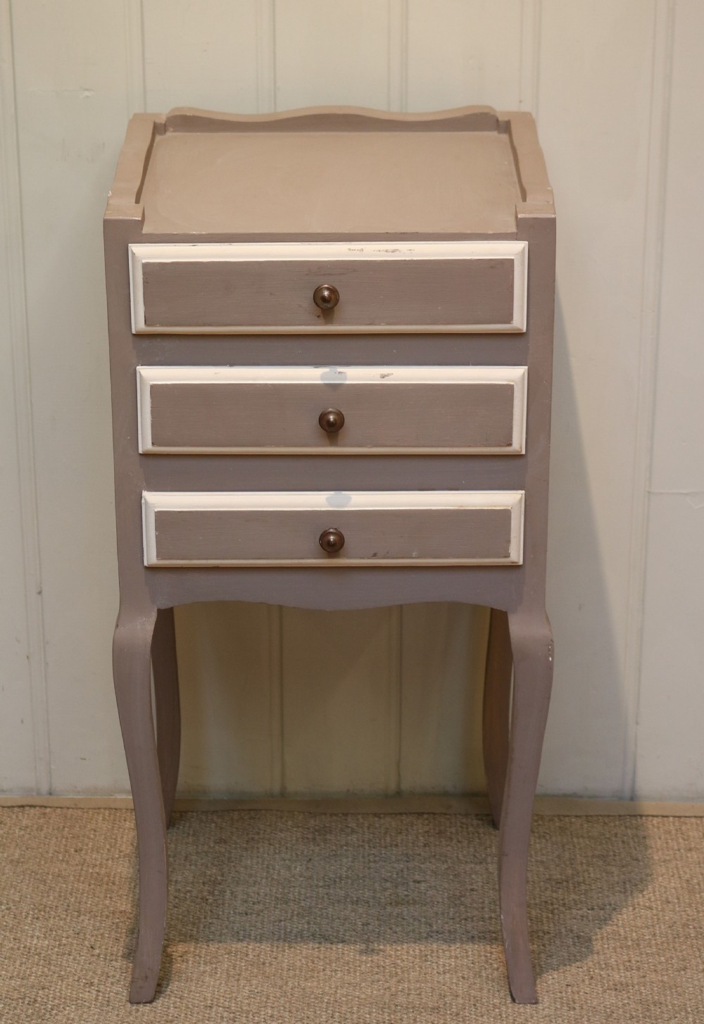 French Painted Bedside Cabinet View II