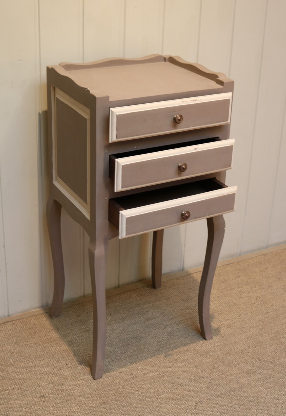 French Painted Bedside Cabinet View V