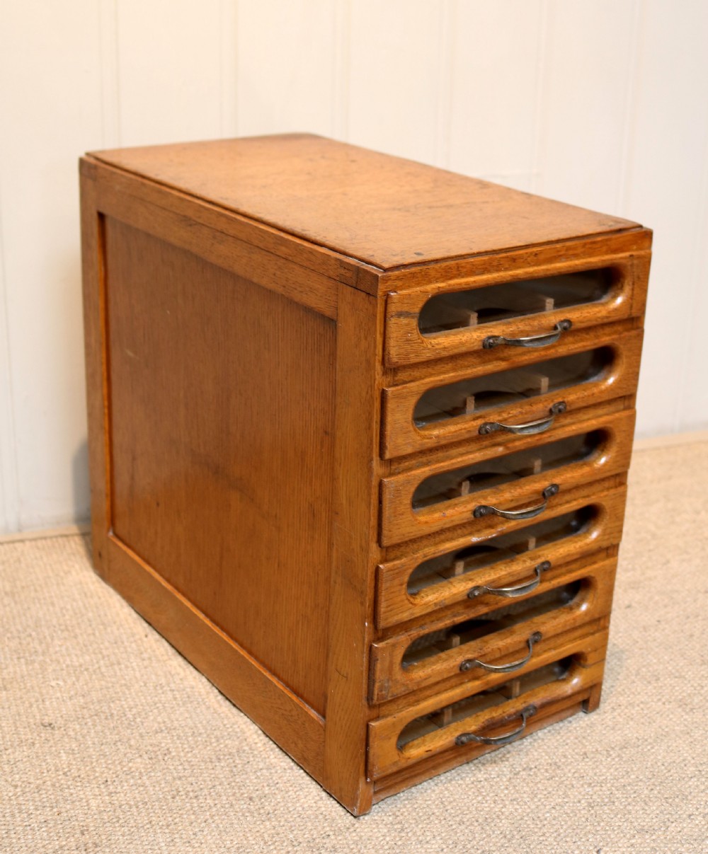 Set Of Oak Haberdashers Drawers View V