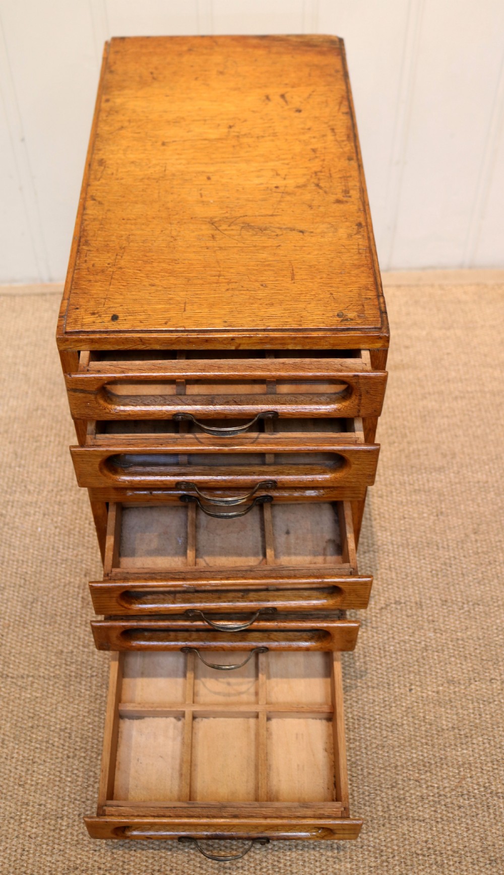 Set Of Oak Haberdashers Drawers View VI