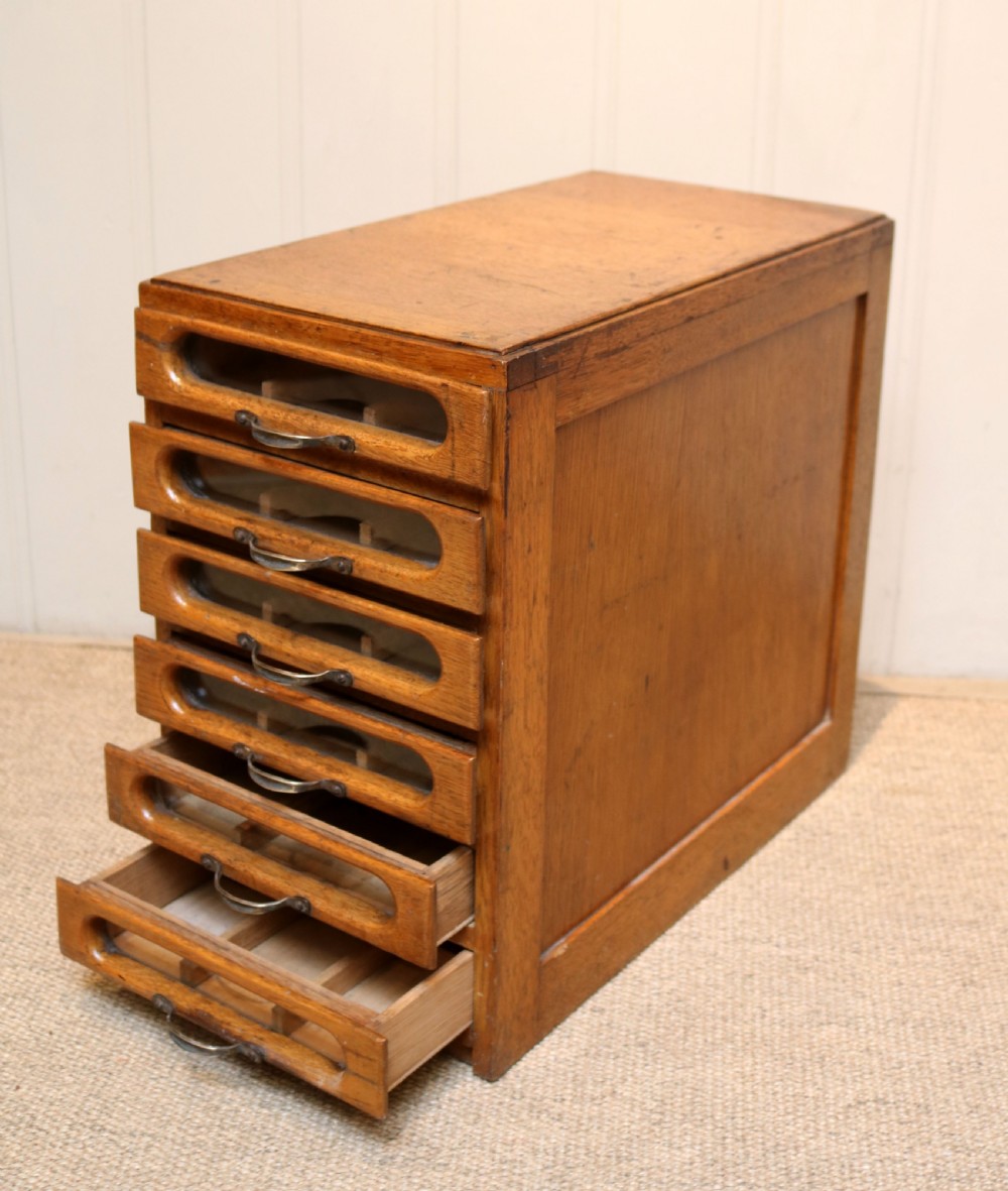 Set Of Oak Haberdashers Drawers View IX
