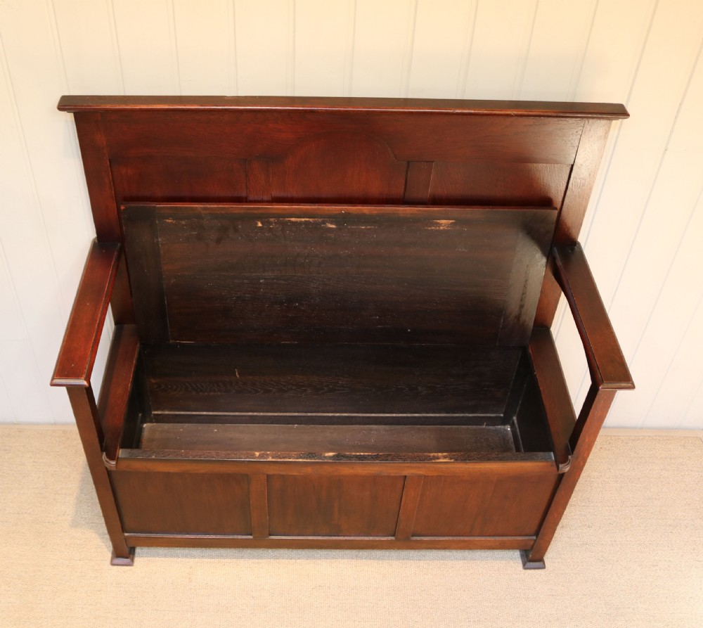 Edwardian Oak Bench View VI