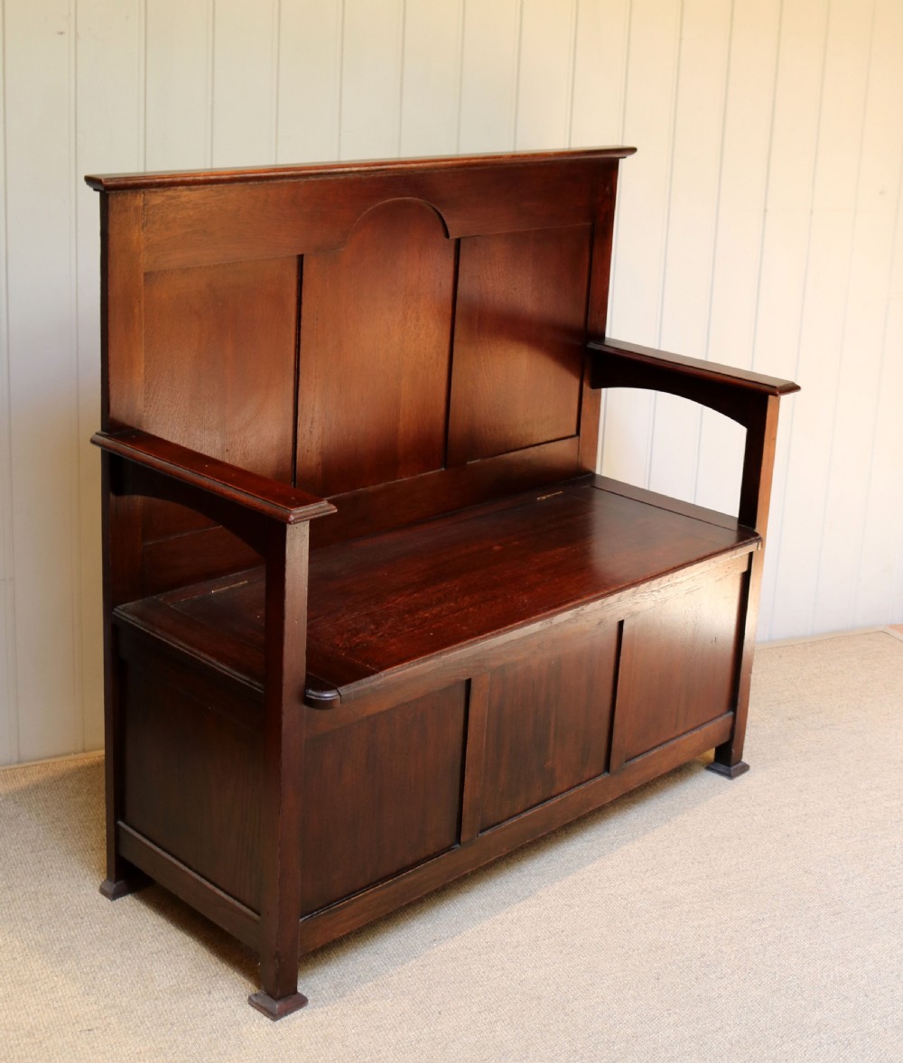 Edwardian Oak Bench View VII