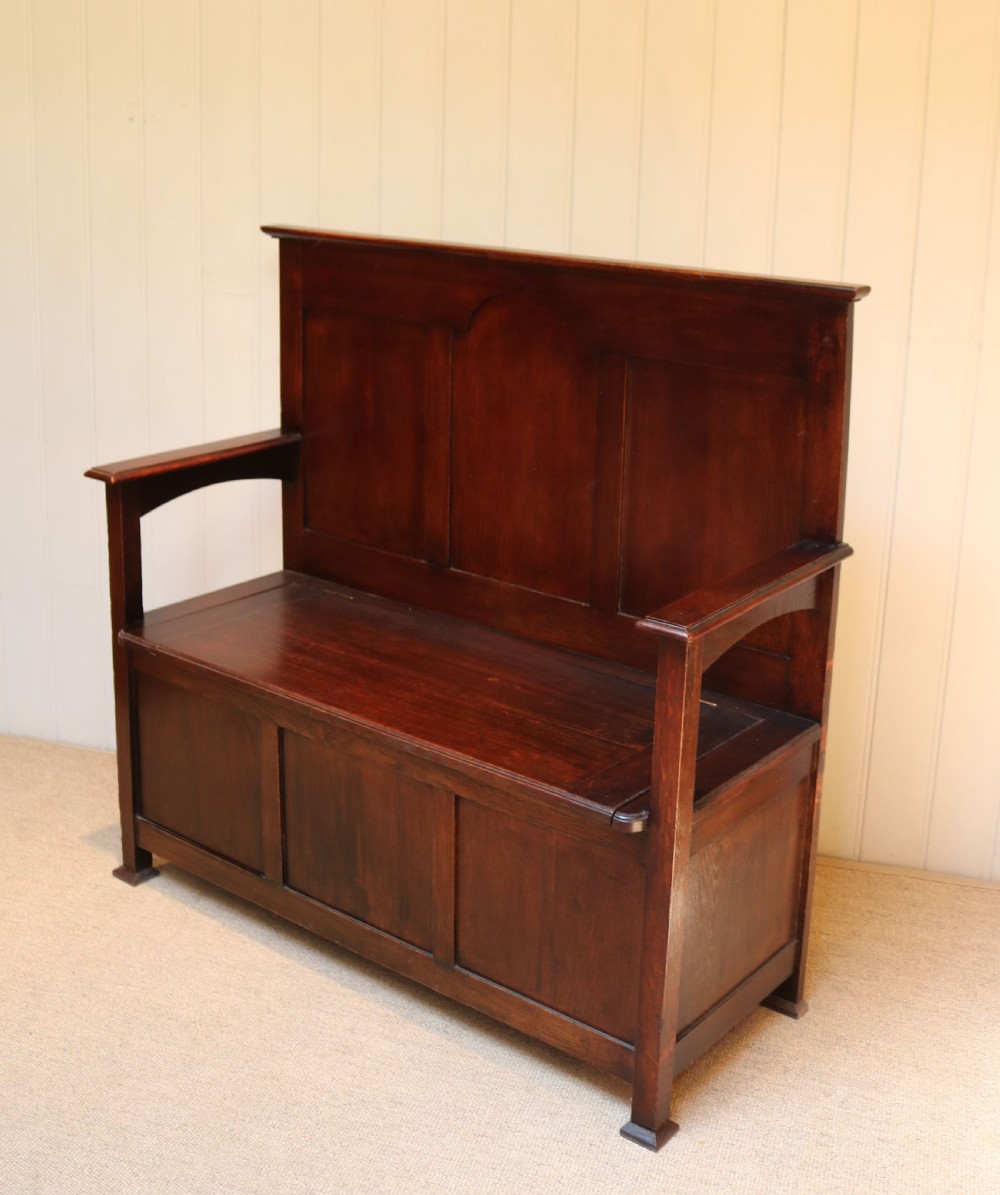 Edwardian Oak Bench View VIII
