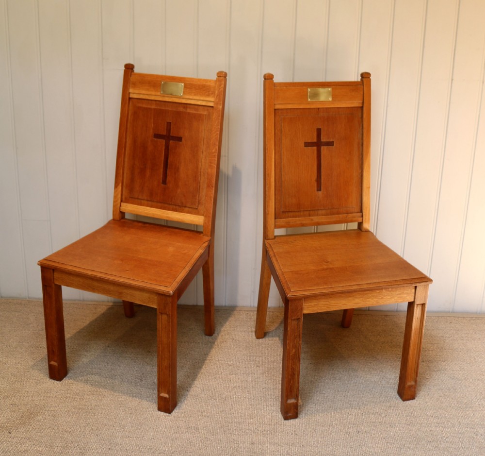 Pair Of Solid Oak Church Chairs View IV