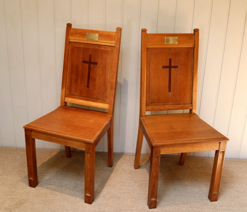 Pair Of Solid Oak Church Chairs View VIII