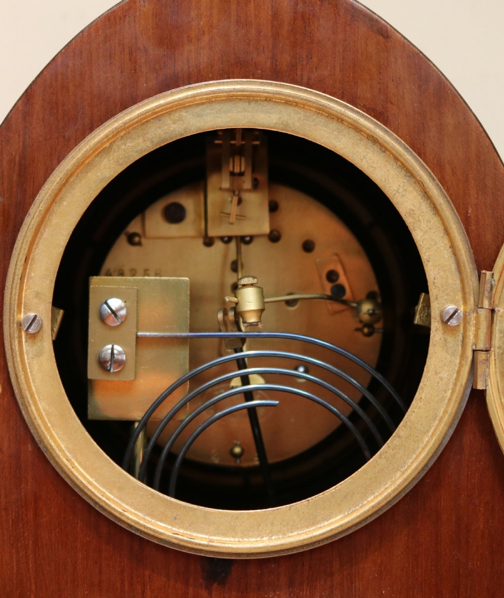 Mahogany Inlaid Lancet Top Mantel Clock View VII