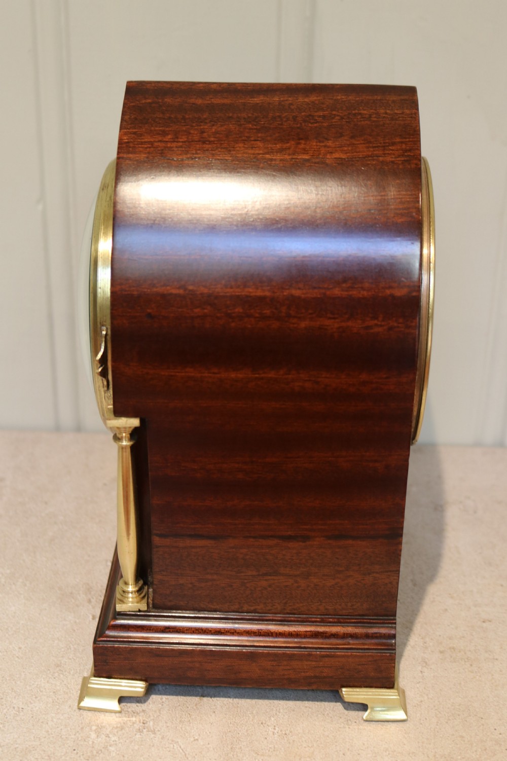Mahogany Inlaid Lancet Top Mantel Clock View IX