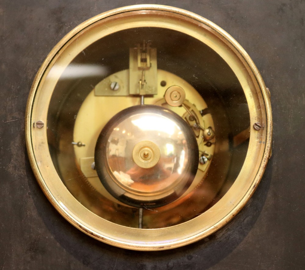 Late 19th Century Polished Slate Mantel Clock (France, c. 1870) View VI