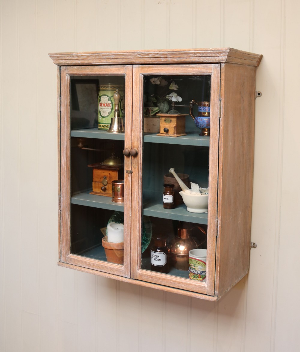 Limed Oak Glazed Wall Cabinet View III