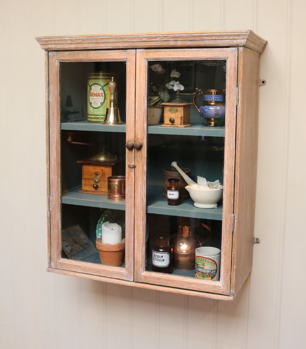 Limed Oak Glazed Wall Cabinet View V