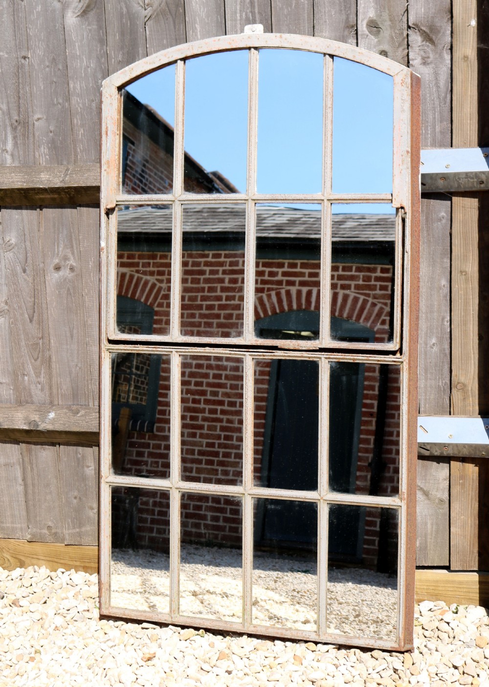 Metal Framed Painted Window Mirror View II