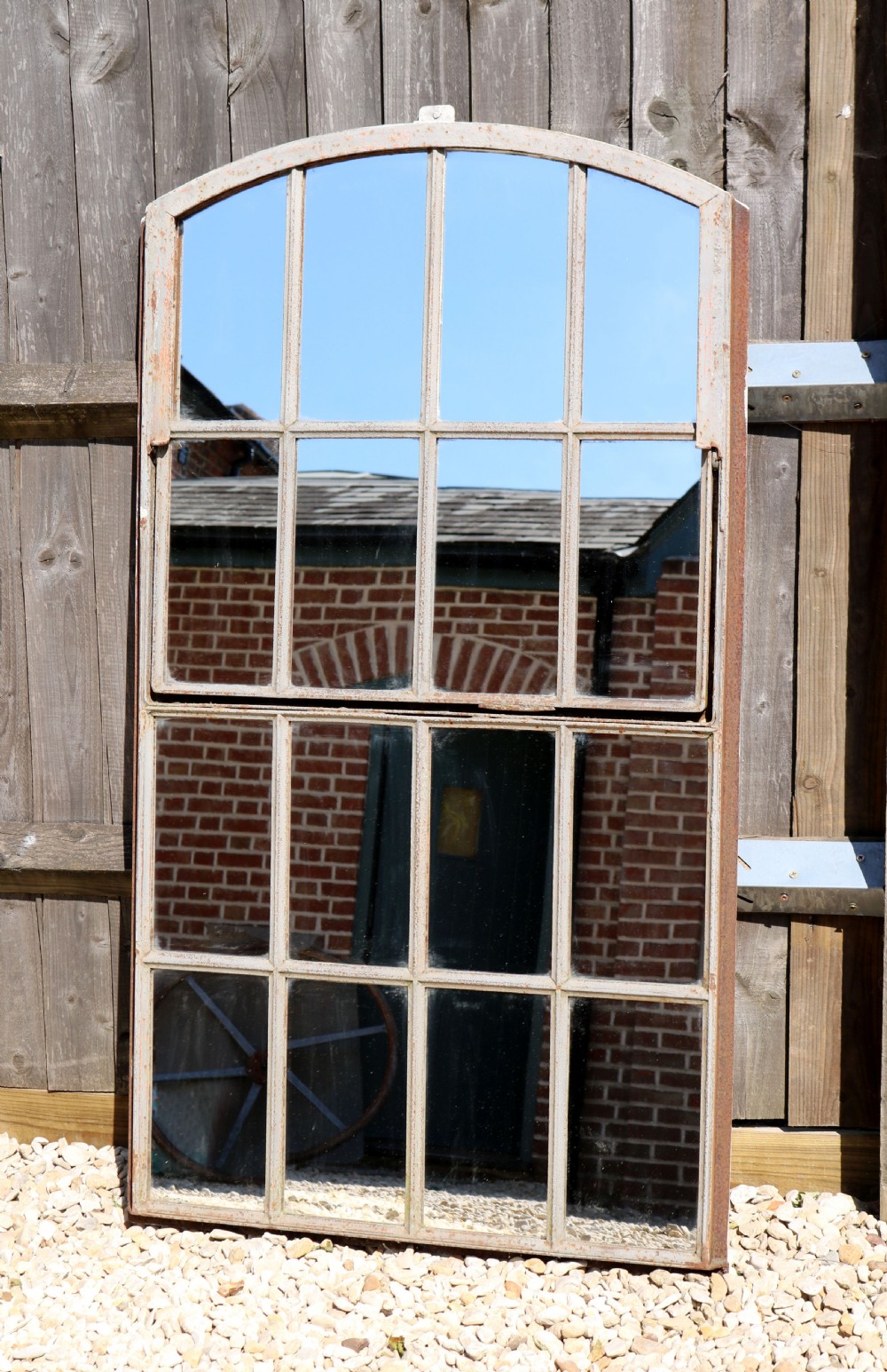 Metal Framed Painted Window Mirror View IV