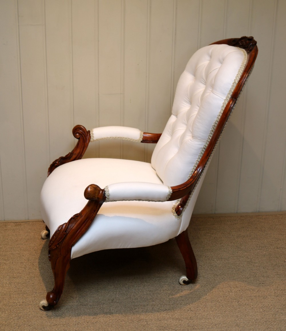 Victorian Button Back Walnut Chair View VII