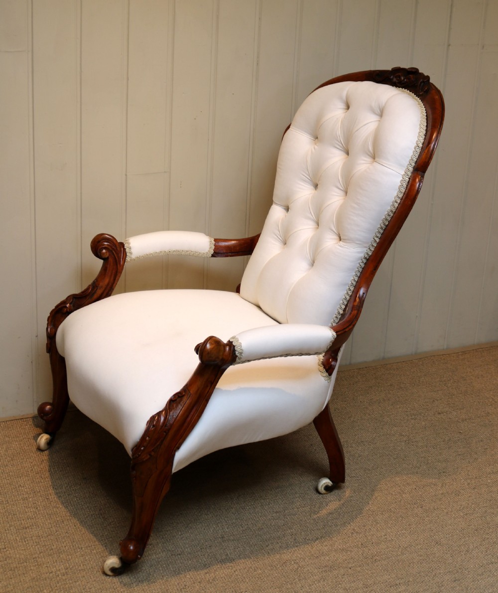 Victorian Button Back Walnut Chair View VIII