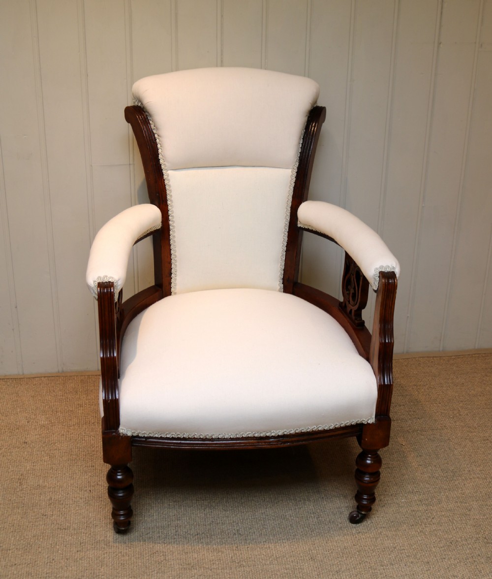 Late Victorian Walnut Armchair View VIII